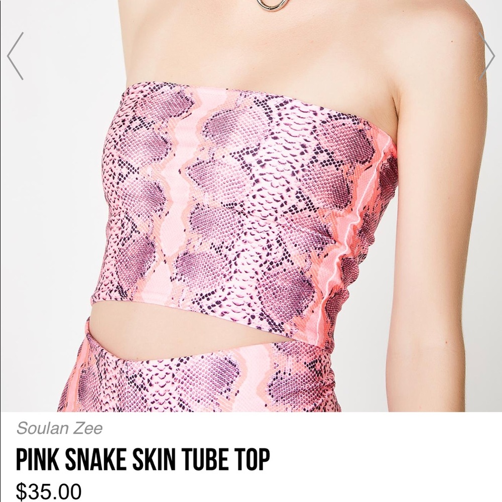 Dolls Kill Pink Snake Skin Crop Top
